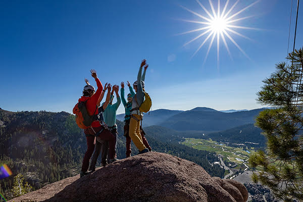 squaw valley, family activity, climbing, summit